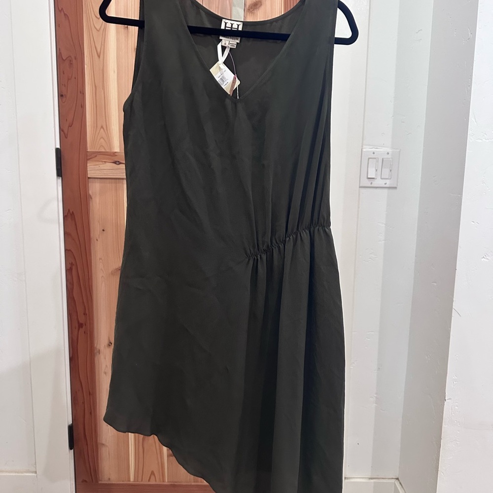 Haute Hippie Dark Green Asymmetrical Silk Dress